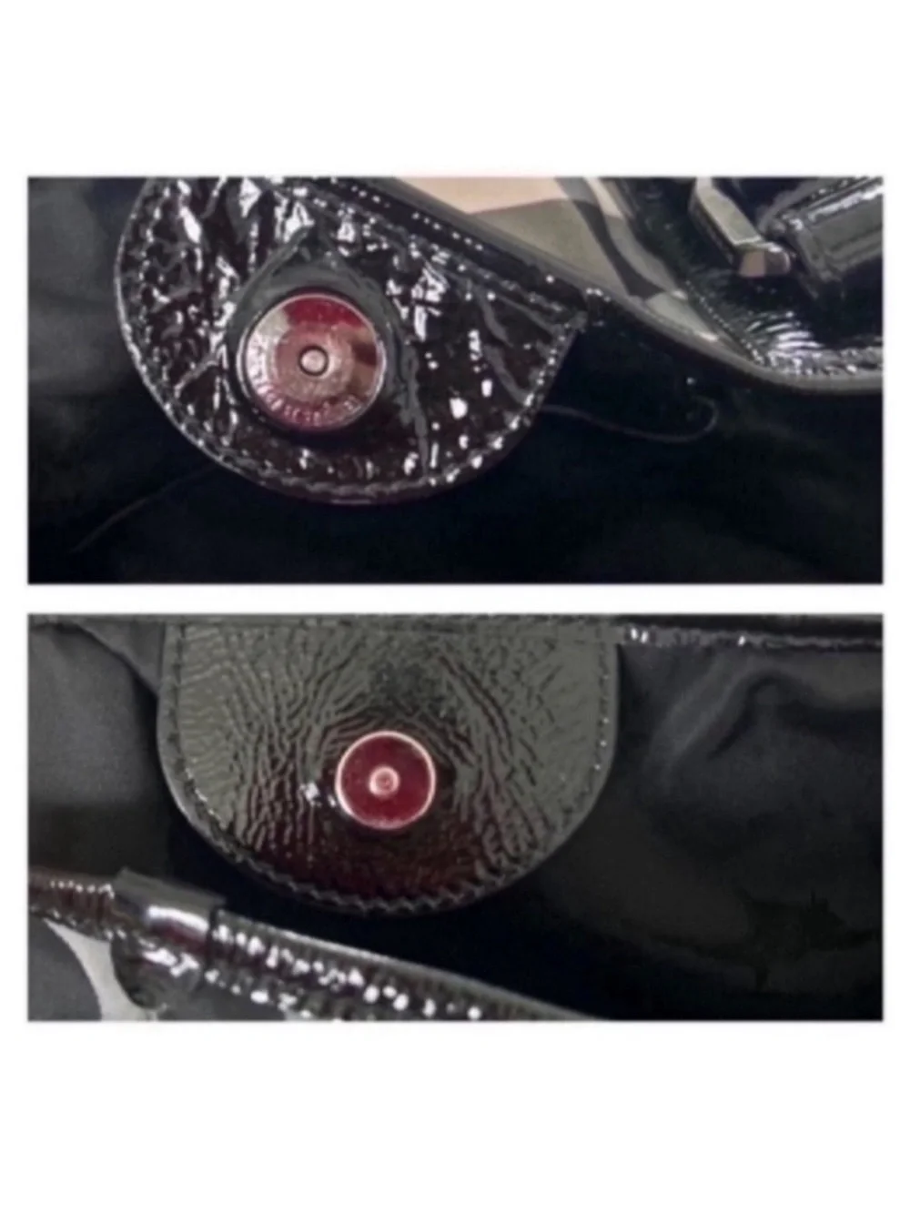 Burberry Black and Gray Plaid Messenger Tote with Patent Trim - Picture 13 of 13